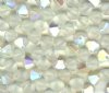 25 6mm Preciosa Matte Crystal AB Bicone Beads